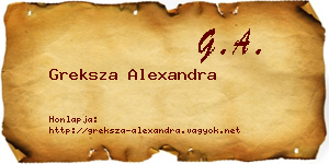 Greksza Alexandra névjegykártya